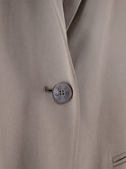 Alysi Women's Single Breasted Satin Blazer Beige