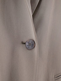 Alysi Women's Single Breasted Satin Blazer Beige
