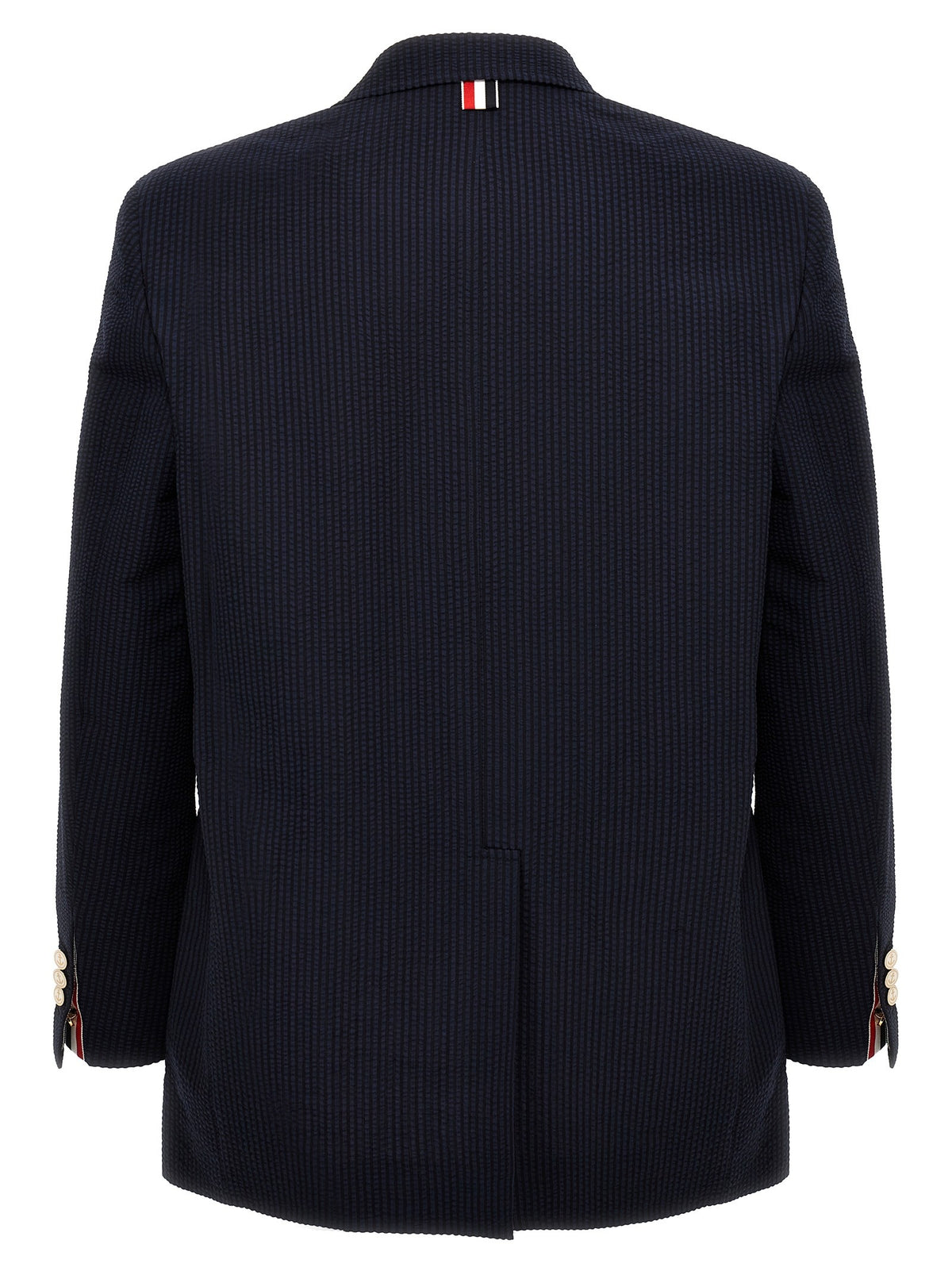 Thom Browne Single Breasted Seersucker Blazer Blue, view 2