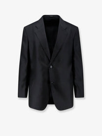 Gucci Men's Single Breasted Silk Blazer Grey