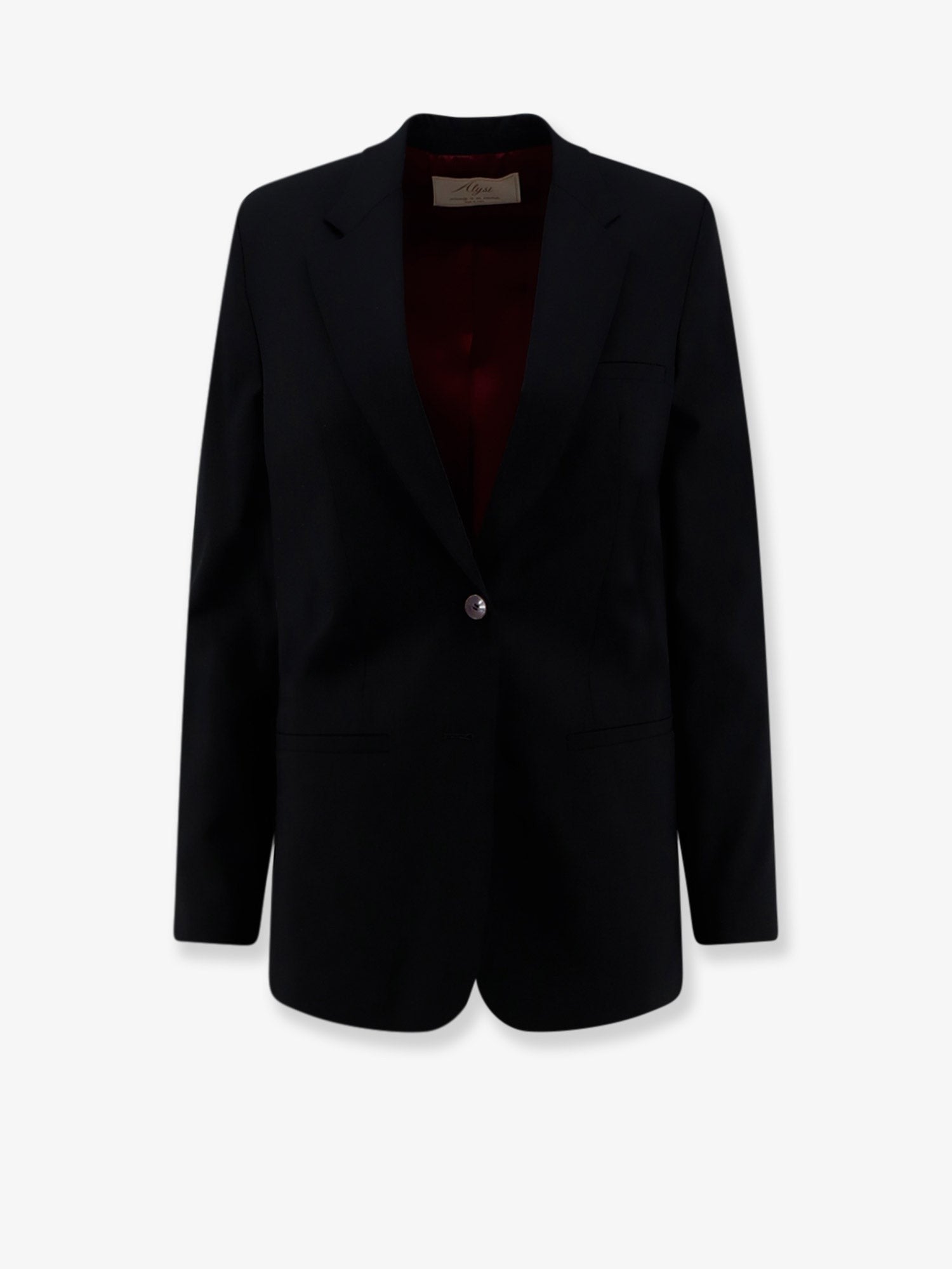 Alysi Women's Single Breasted Stretch Virgin Wool Blazer Black