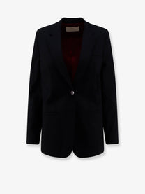 Alysi Women's Single Breasted Stretch Virgin Wool Blazer Black