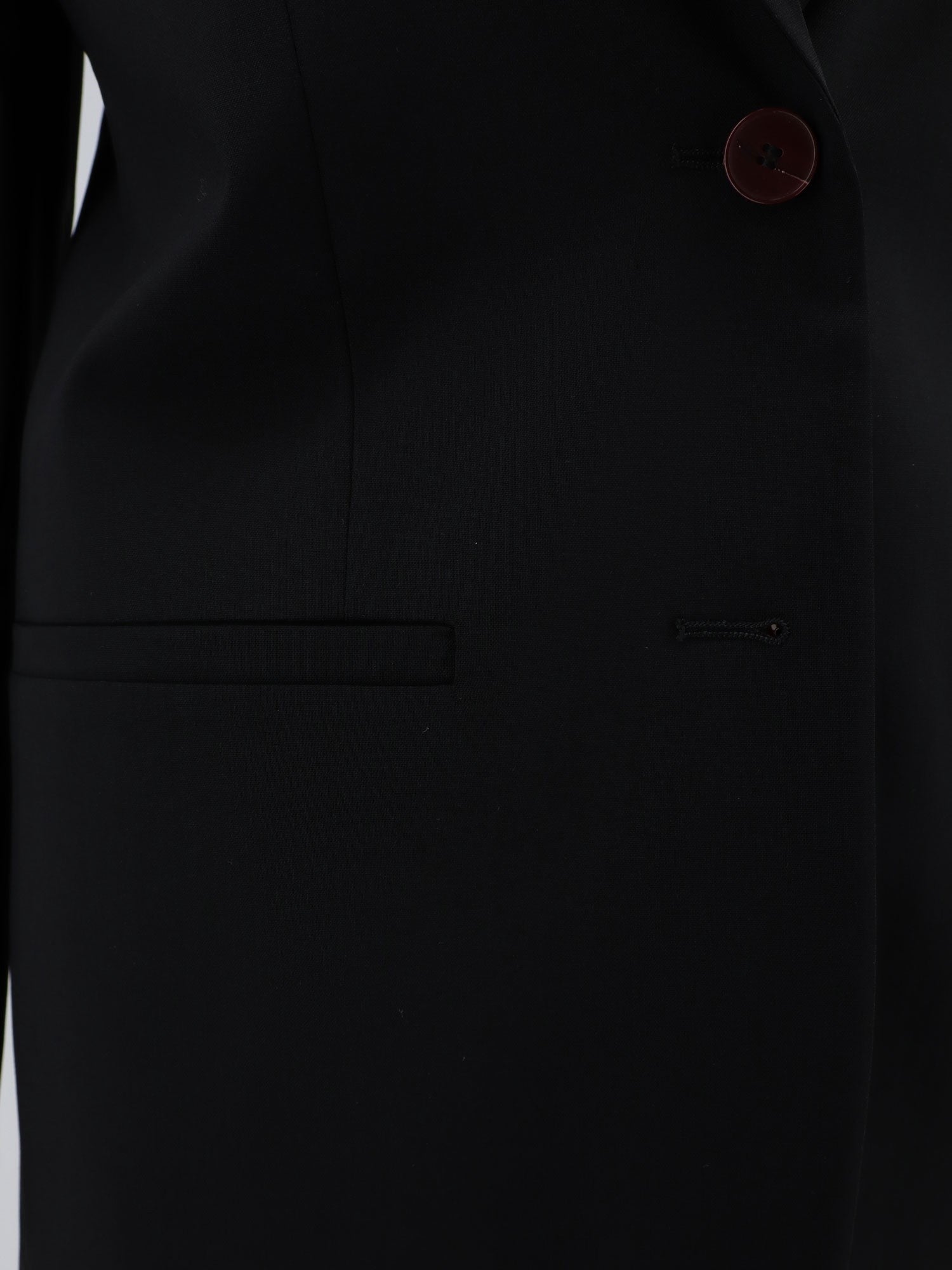 Alysi Women's Single Breasted Stretch Virgin Wool Blazer Black