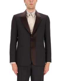 Fendi Men's Single Breasted Tailored Jacket Brown