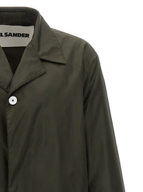 Jil Sander Single Breasted Trench Coat Green