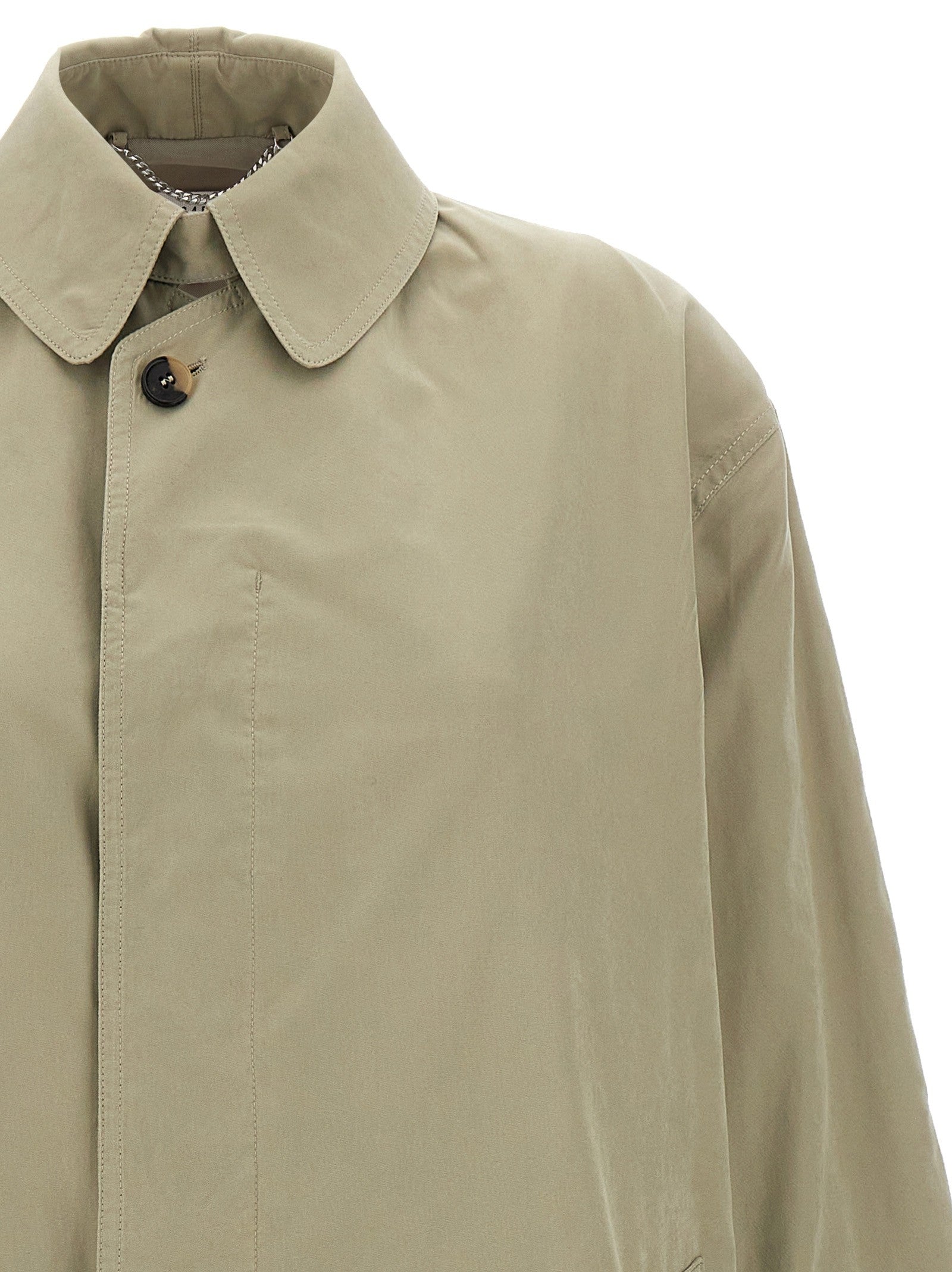 Maison Margiela Single Breasted Trench Coat Green