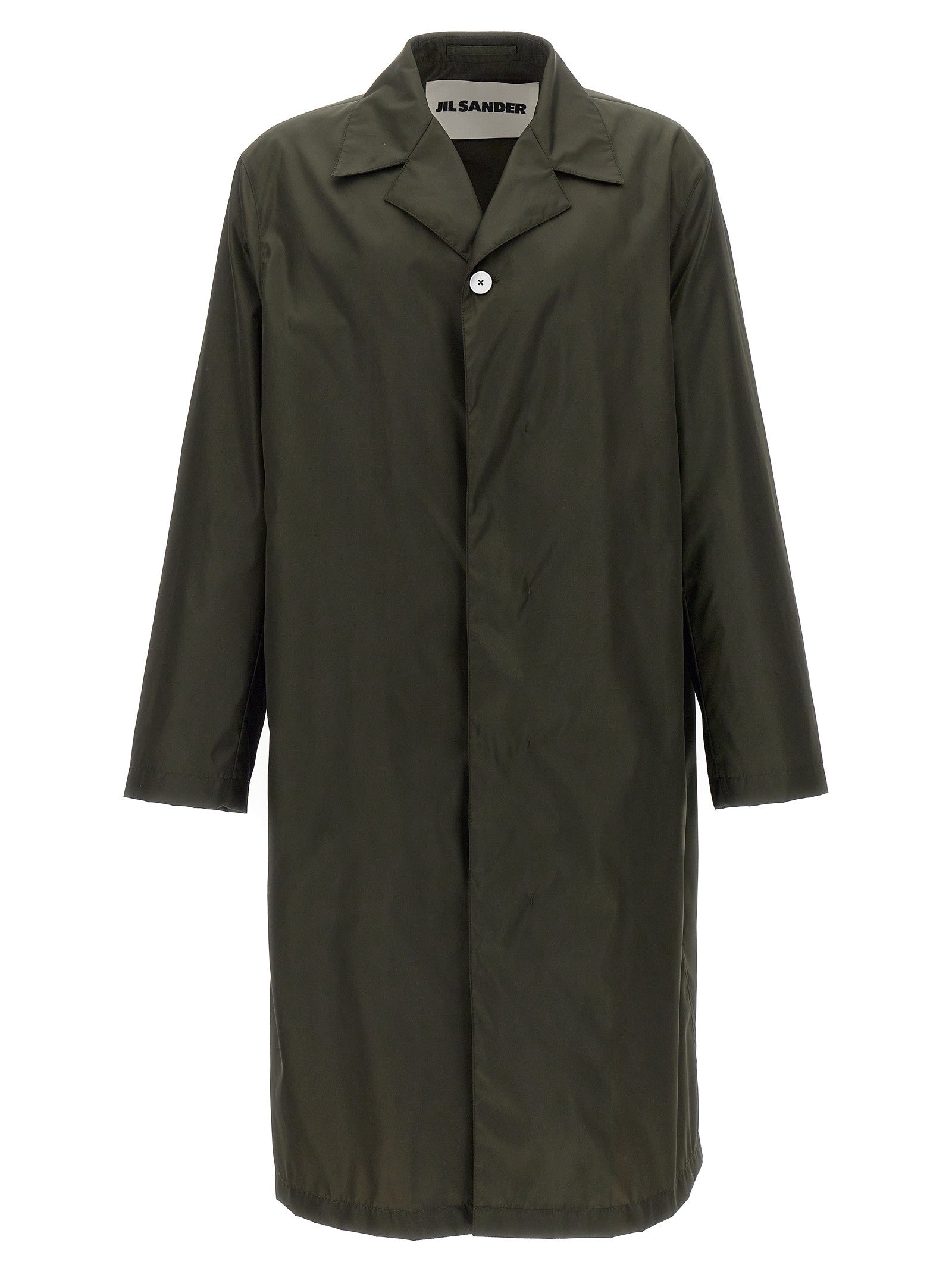 Jil Sander Single Breasted Trench Coat Green