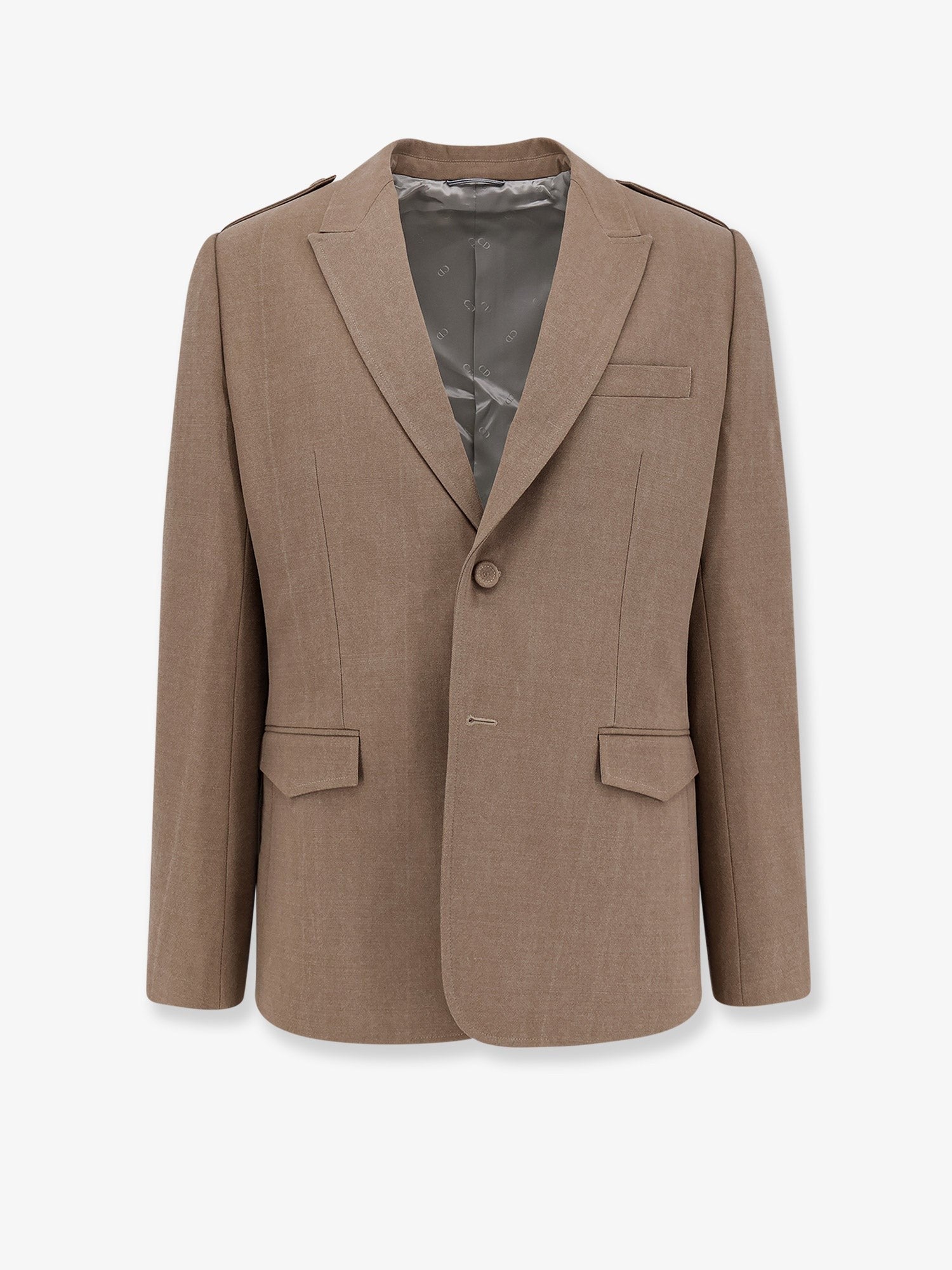Dior Men's Single Breasted Virgin Wool Blazer Beige Dior