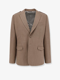 Dior Men's Single Breasted Virgin Wool Blazer Beige Dior