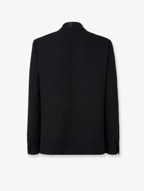 Fendi Women's Single Breasted Virginn Wool Blazer Black