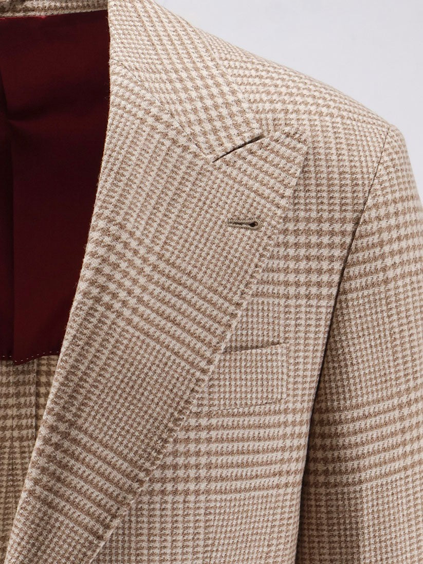 Brunello Cucinelli Men's Single Breasted Wool and Cashmere Blazer Beige