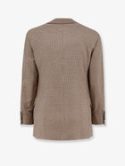 Brunello Cucinelli Men's Single Breasted Wool and Cashmere Blazer Beige, view 2