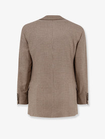 Brunello Cucinelli Men's Single Breasted Wool and Cashmere Blazer Beige