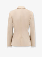 Lemaire Women's Single Breasted Wool and Viscose Blazer Beige, view 2