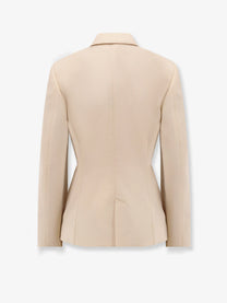Lemaire Women's Single Breasted Wool and Viscose Blazer Beige