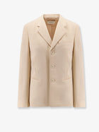 Lemaire Women's Single Breasted Wool and Viscose Blazer Beige