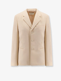 Lemaire Women's Single Breasted Wool and Viscose Blazer Beige