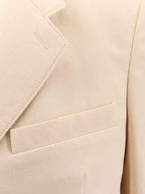 Lemaire Women's Single Breasted Wool and Viscose Blazer Beige