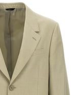 Fendi Single Breasted Wool Blazer Beige, view 3