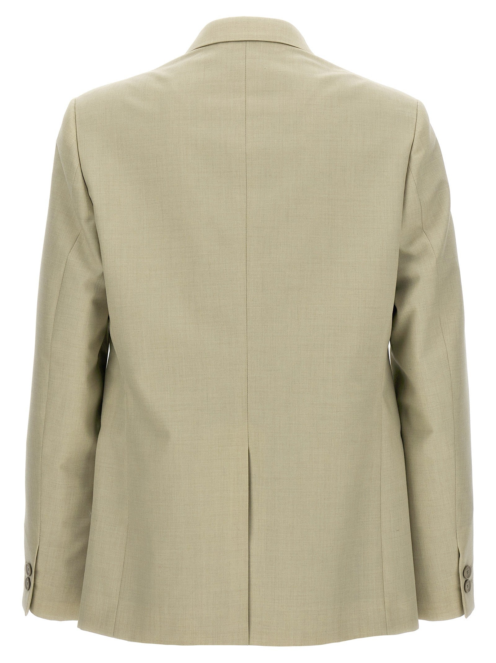 Fendi Single Breasted Wool Blazer Beige
