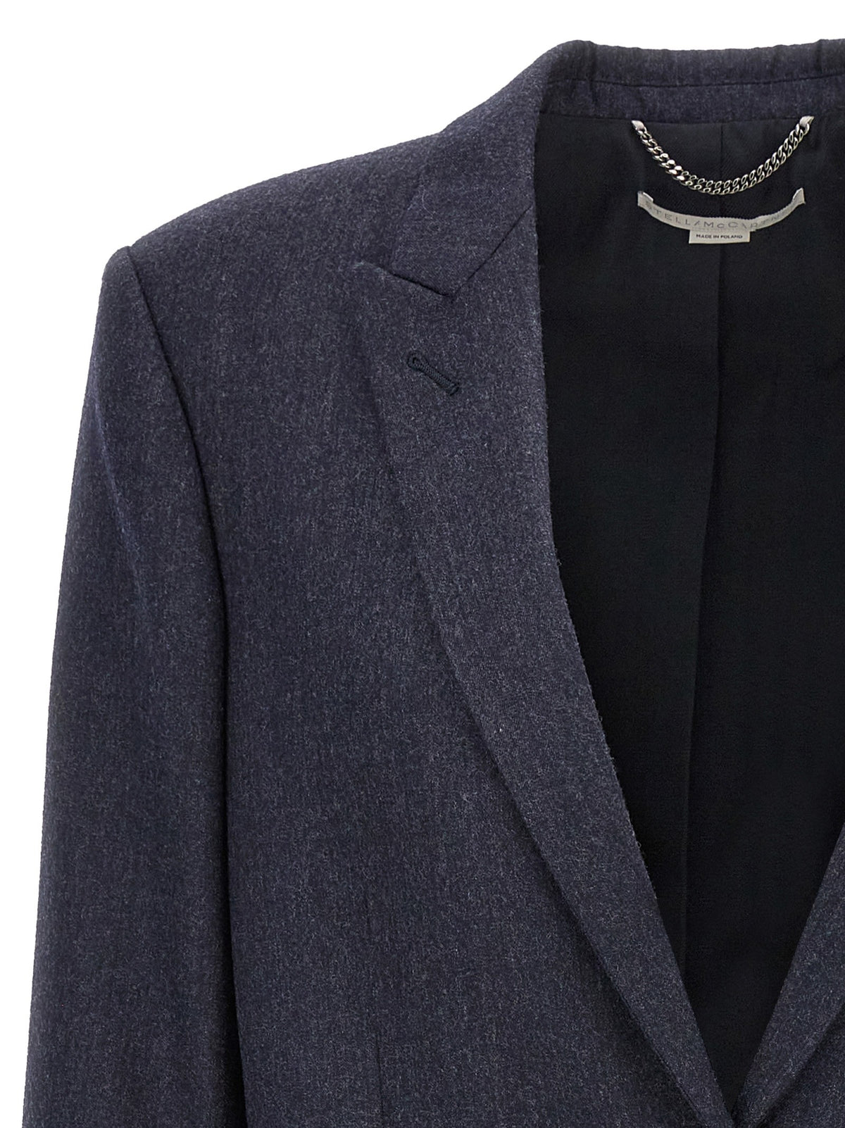 Stella McCartney Single Breasted Wool Blazer Blue, view 3