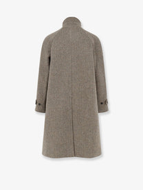 Tonywack Men's Single Breasted Wool Coat Beige