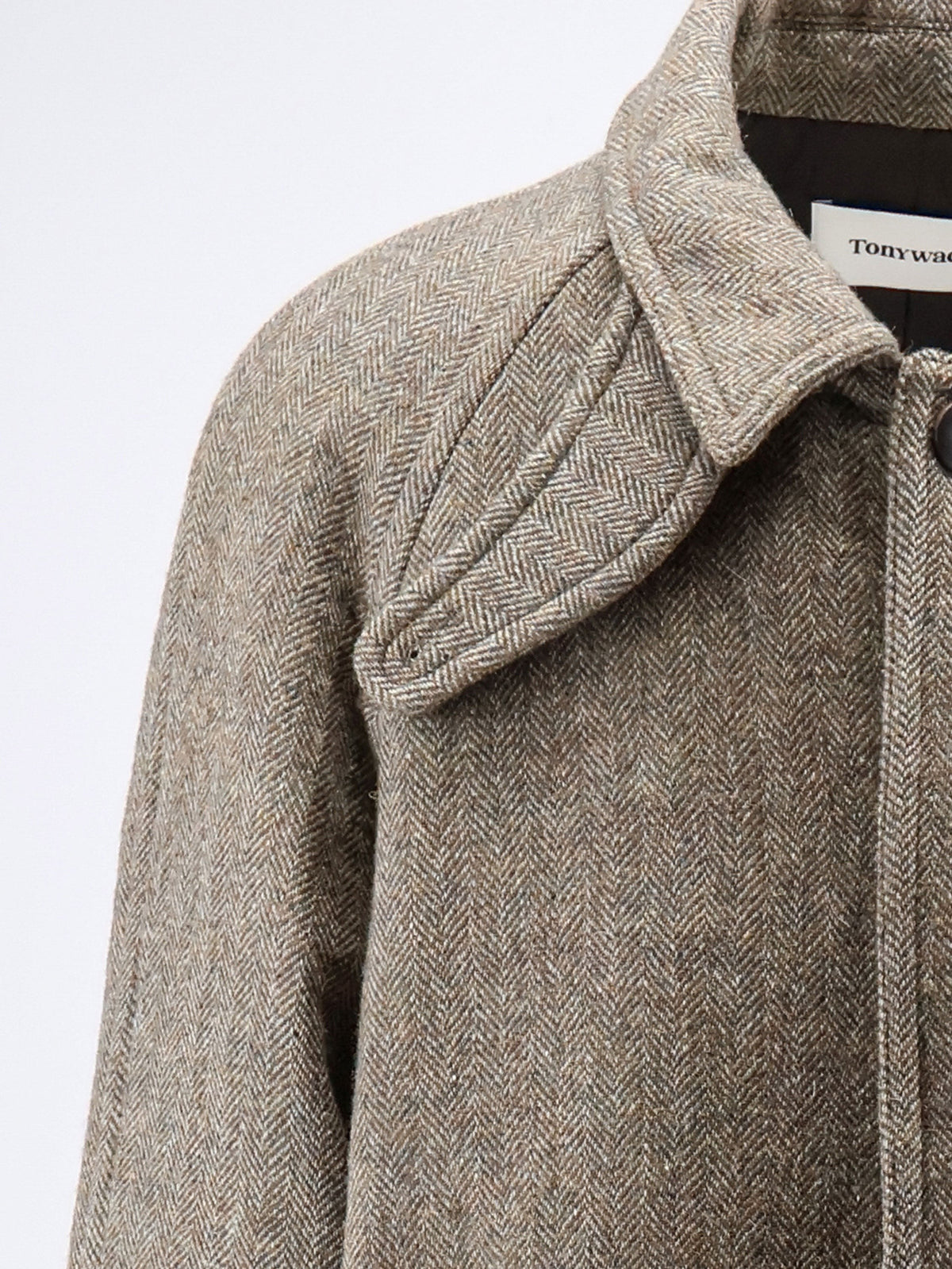 Tonywack Men's Single Breasted Wool Coat Beige