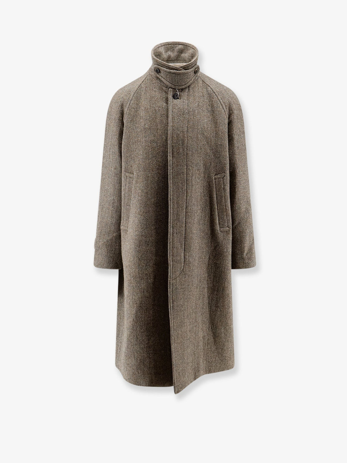 Tonywack Men's Single Breasted Wool Coat Beige