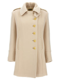 Tom Ford Single Breasted Wool Coat White