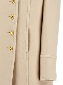 Tom Ford Single Breasted Wool Coat White