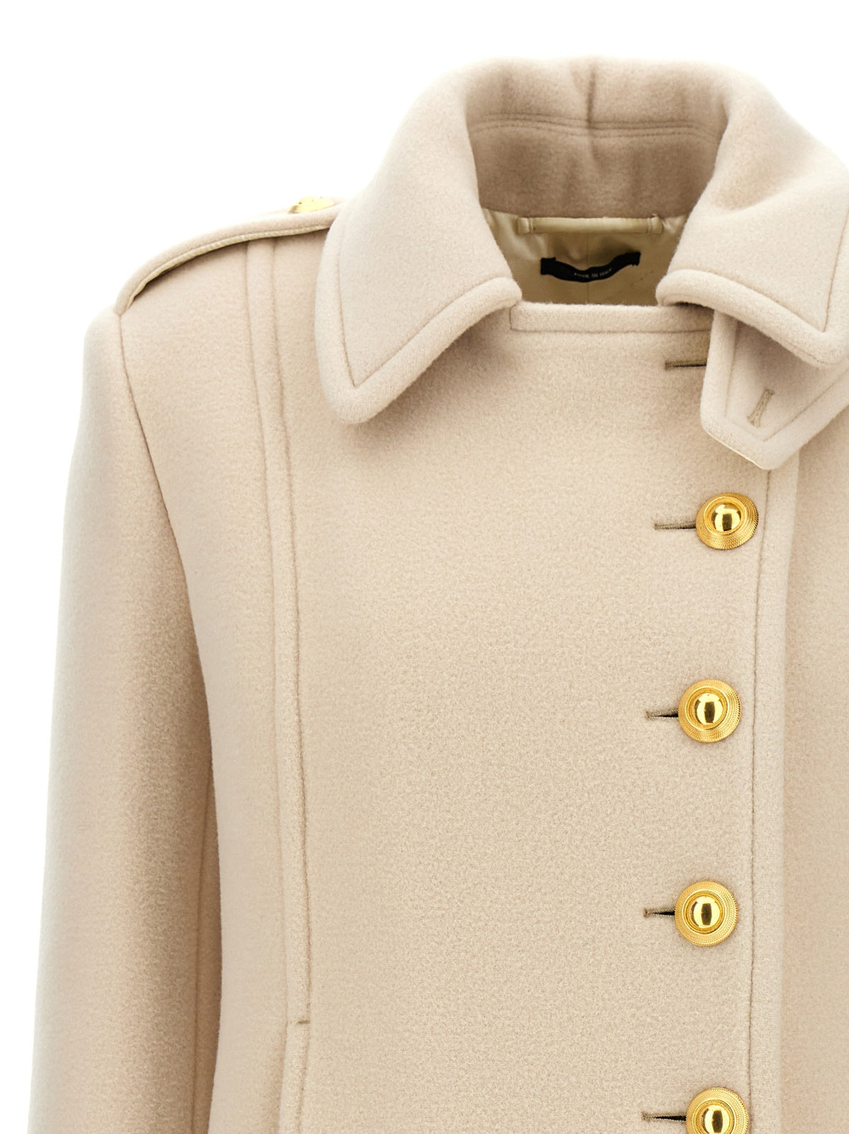 Tom Ford Single Breasted Wool Coat White