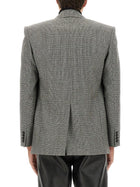 Saint Laurent Men's Single Breasted Wool Flannel Jacket Grey, view 3