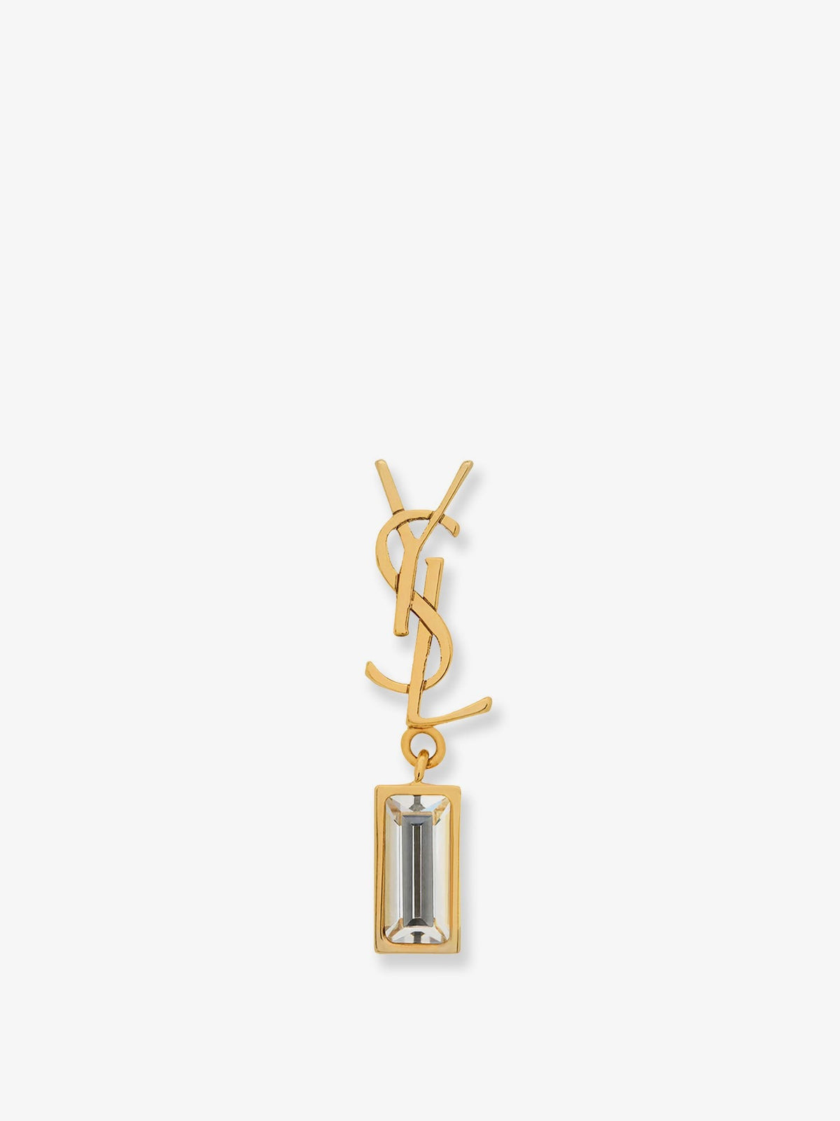 Saint Laurent Women's Single Cassandre Brass Earring Gold