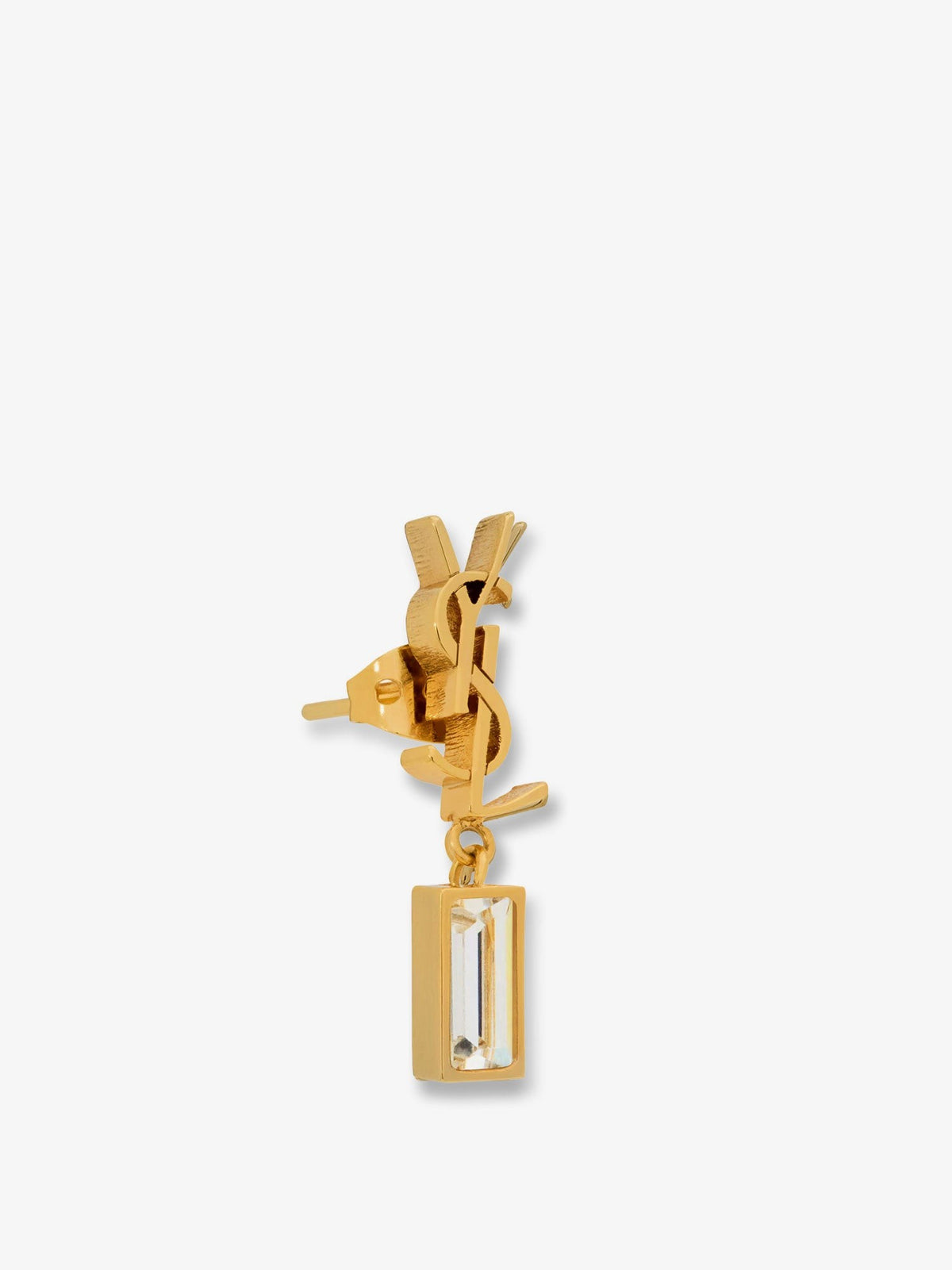 Saint Laurent Women's Single Cassandre Brass Earring Gold, view 3