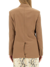 Helmut Lang Women's Single Double Breasted Blazer Beige