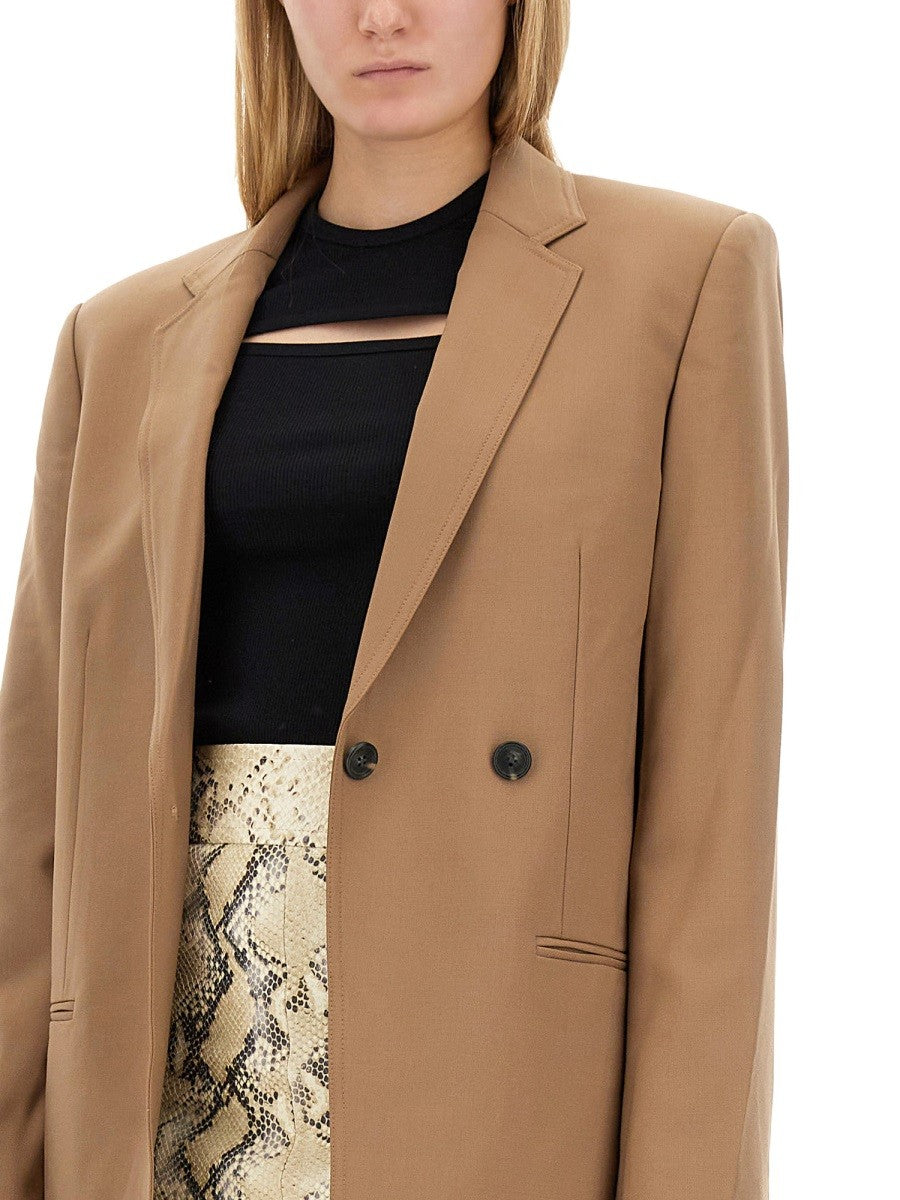 Helmut Lang Women's Single Double Breasted Blazer Beige