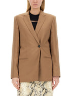 Helmut Lang Women's Single Double Breasted Blazer Beige