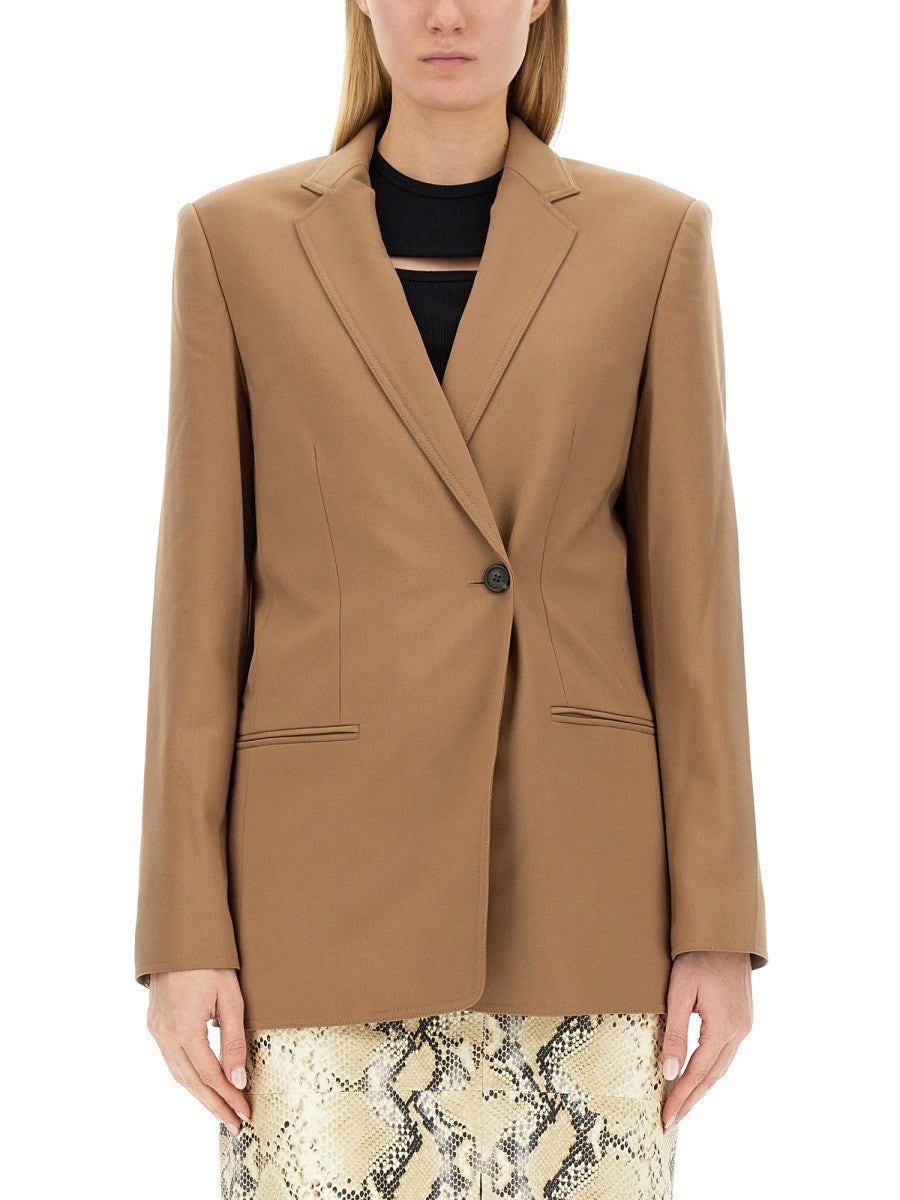 Helmut Lang Women's Single Double Breasted Blazer Beige