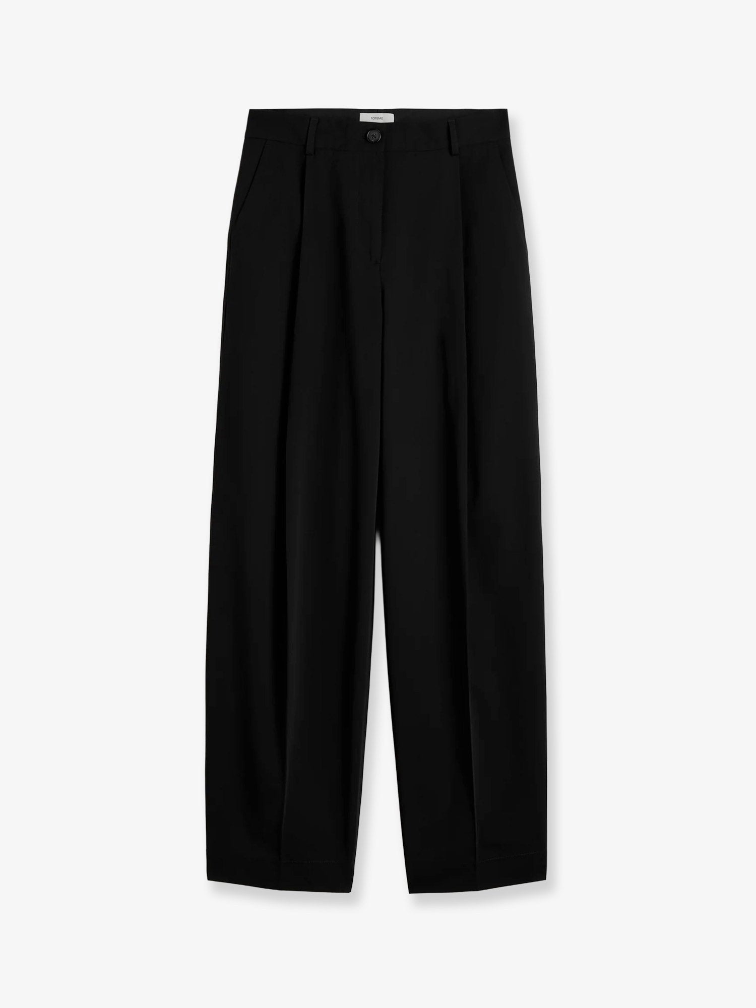 Toteme Women's Single Pleat Cotton Trousers Black