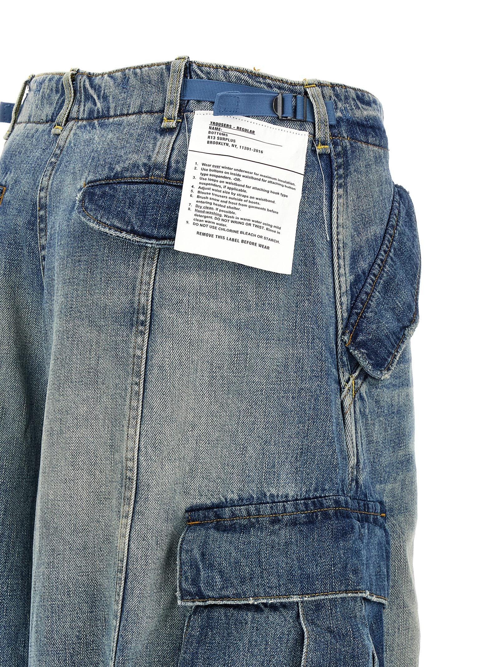 R13 Siouxsie Field Cargo Jeans Blue