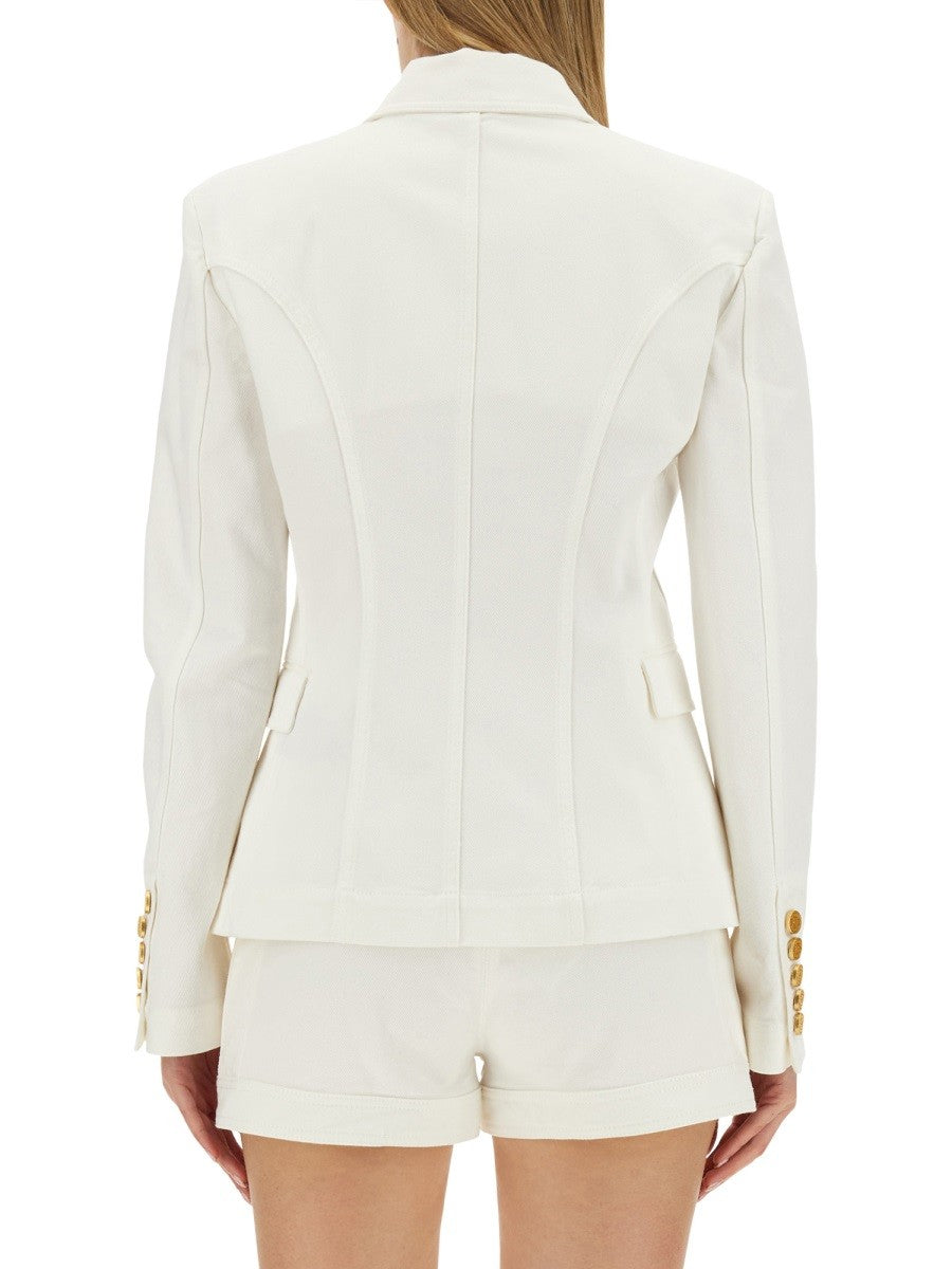 Balmain Women's Six Button Jacket White