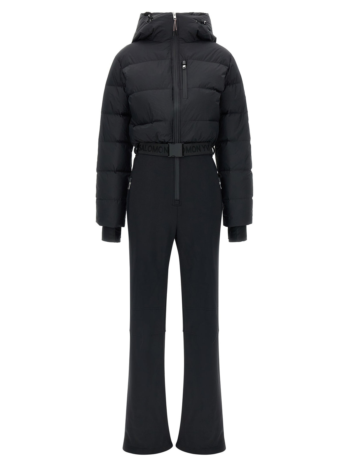 Yves Salomon Ski Suit Hood Lined Black