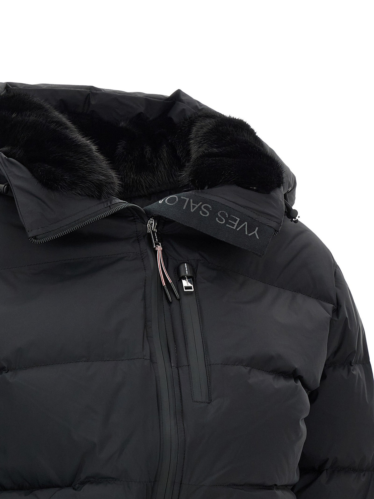 Yves Salomon Ski Suit Hood Lined Black