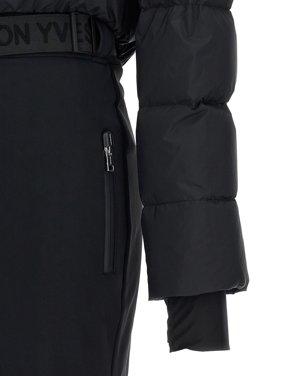 Yves Salomon Ski Suit Hood Lined Black