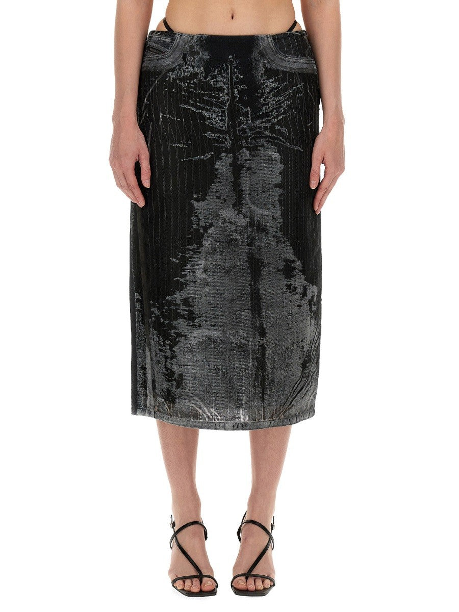 Diesel Women's Skirt DE Pra FSE1 Black Diesel