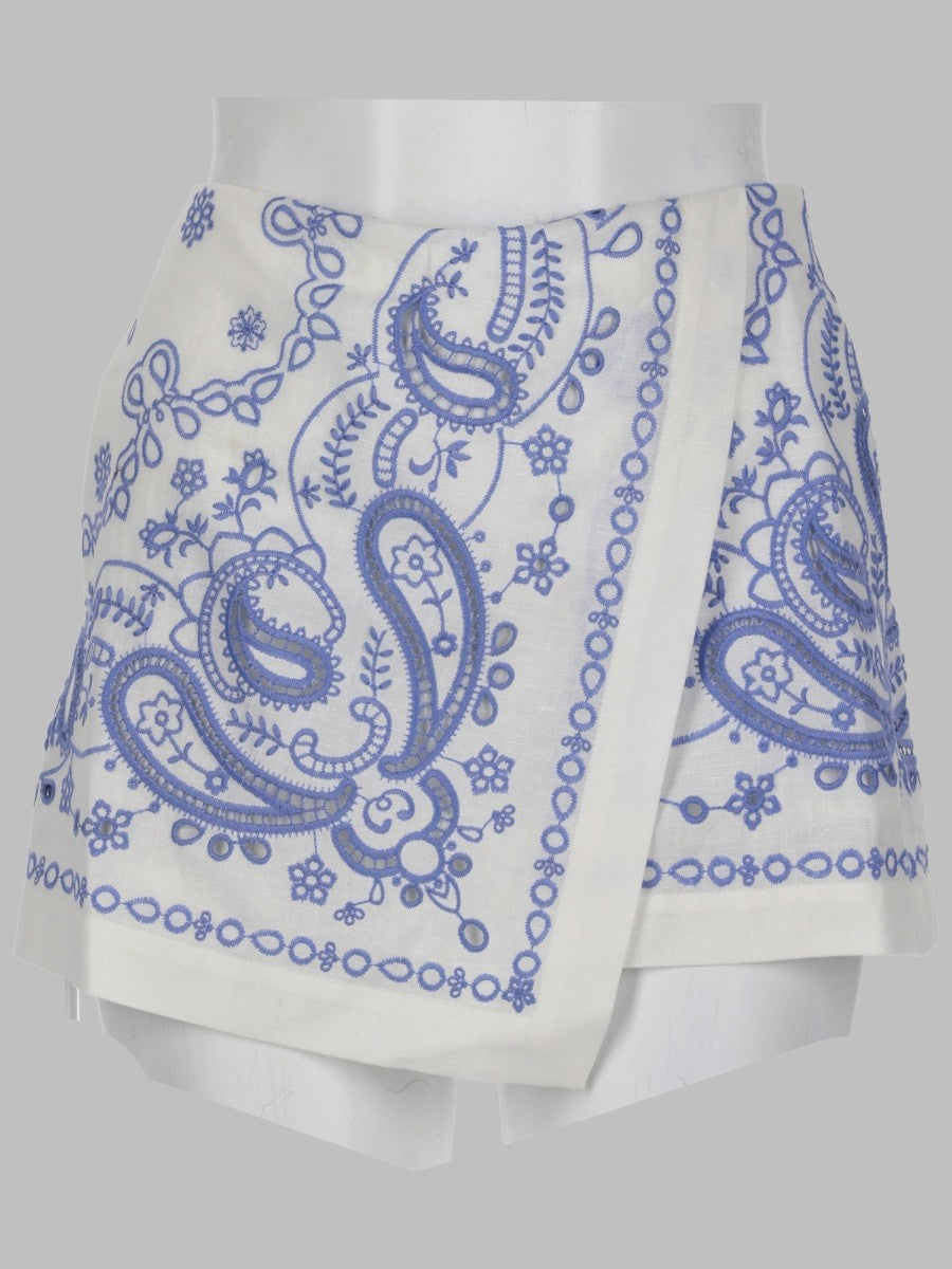 self-portrait Women's Skort in Lino Con Ricamo White