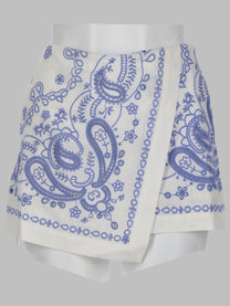 self-portrait Women's Skort in Lino Con Ricamo White