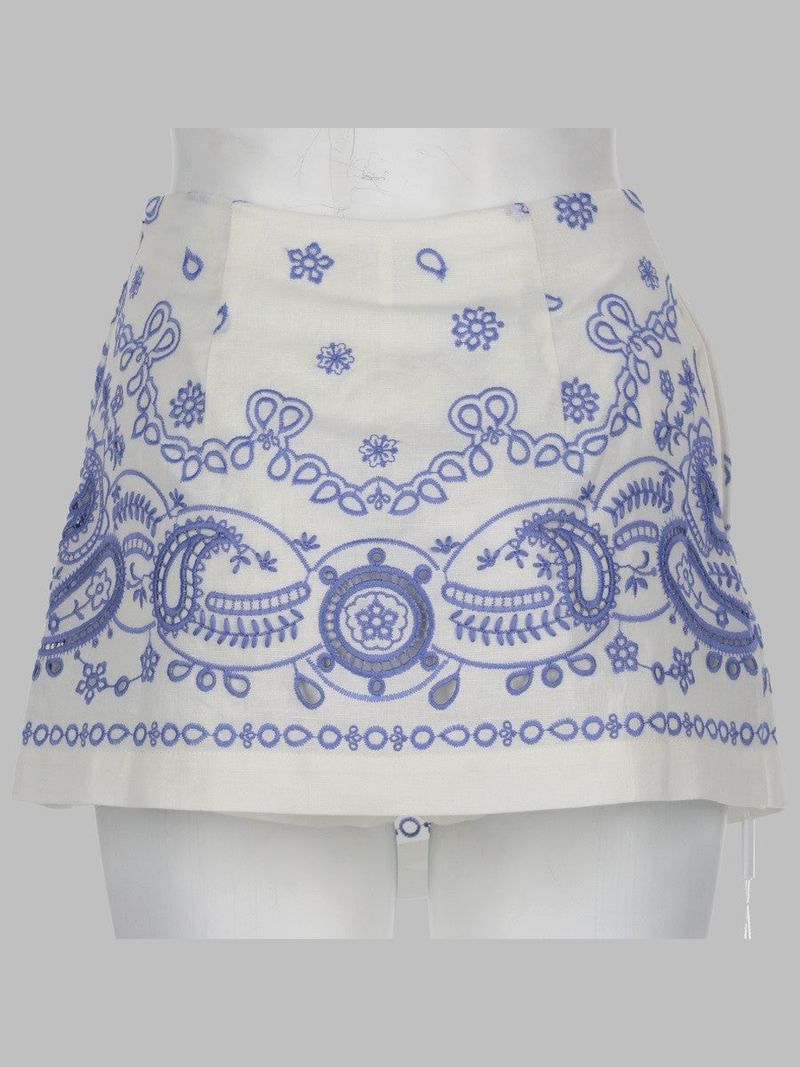 self-portrait Women's Skort in Lino Con Ricamo White