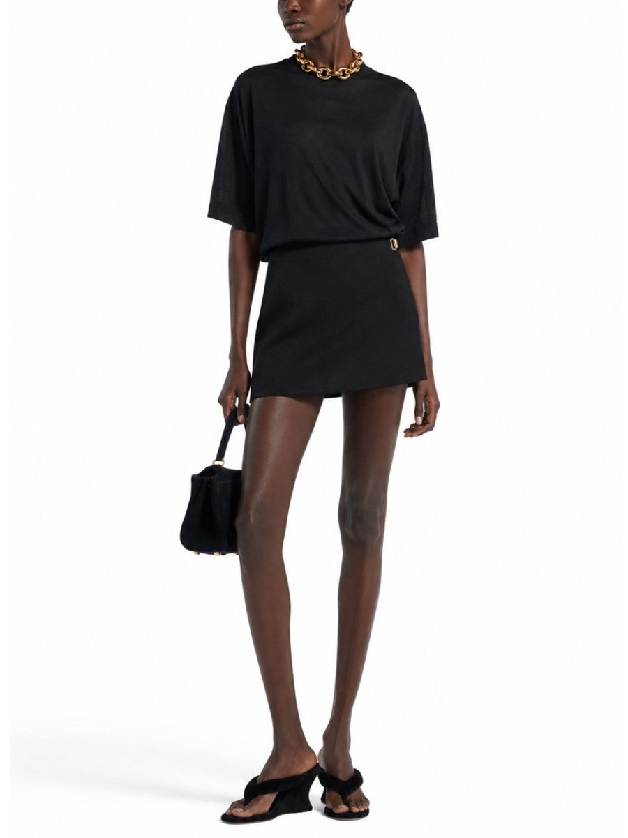 Balenciaga Women's Twill Wool Skort Black, view 2