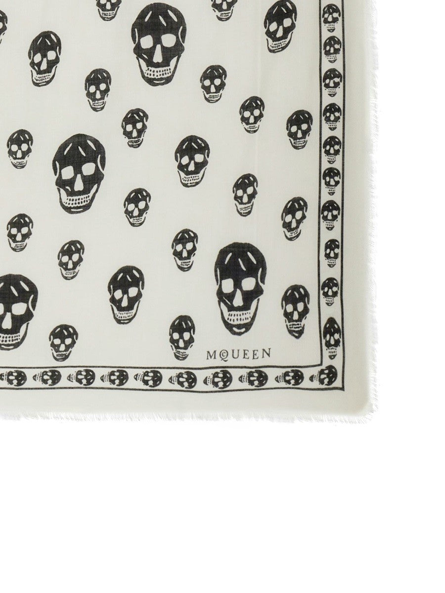 Alexander McQueen Women's Skull Scarf White